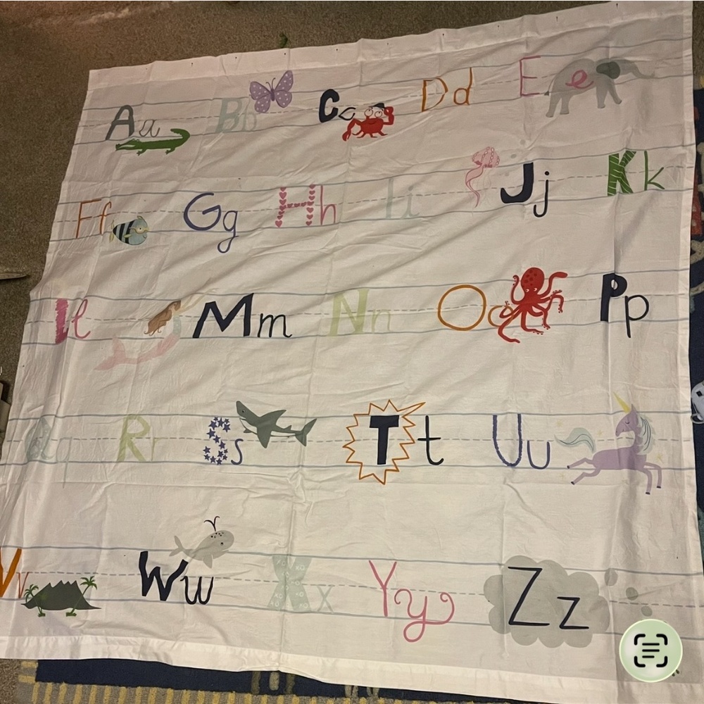 Vintage Pottery barn kids abc shower curtain